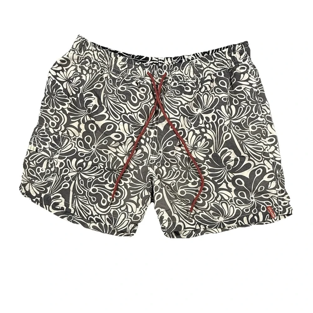 Tommy Bahama Relax Men's Gray Mesh Lined XL Swim Board Beach Shorts Floral‎